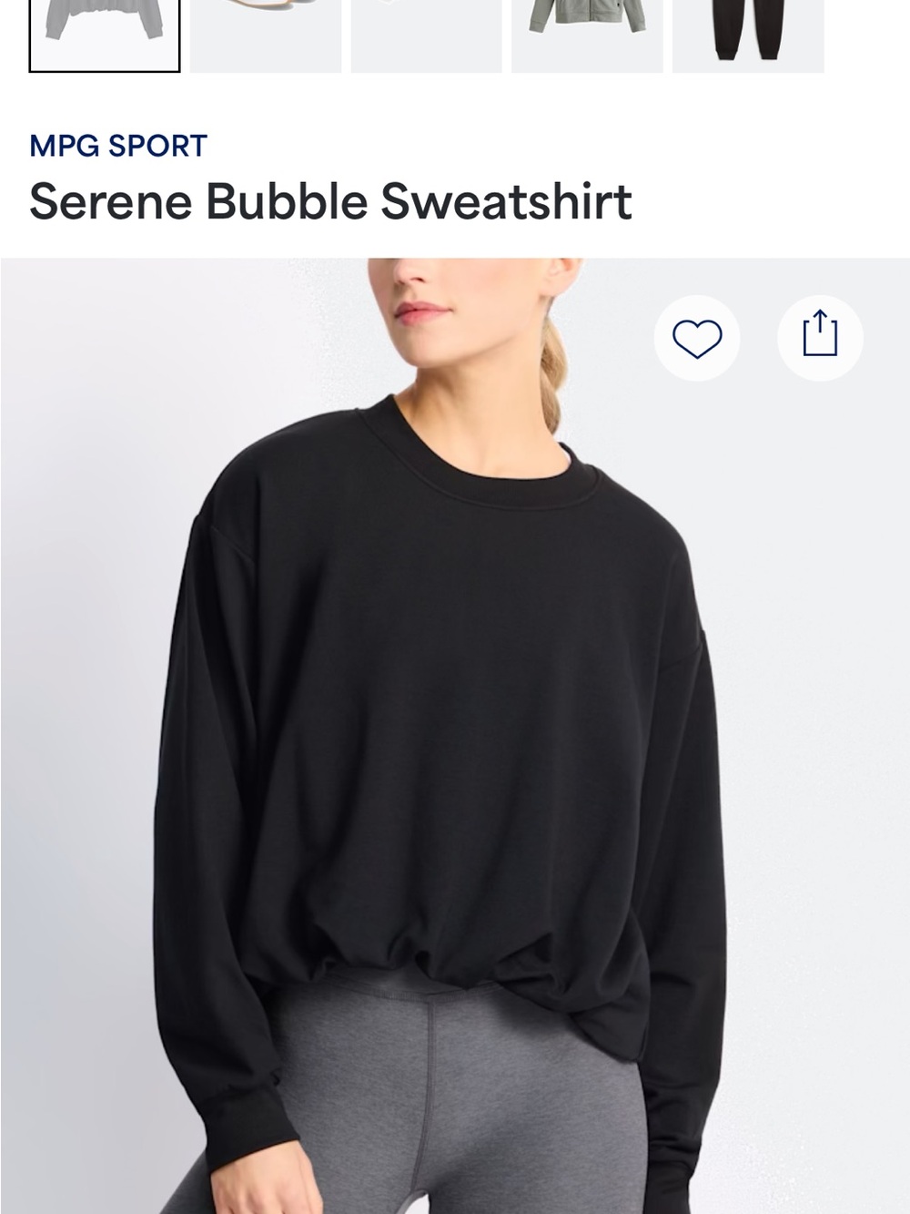 MPG Black Serene Bubble Sweatshirt